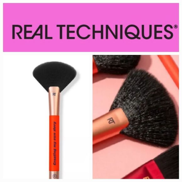 Real Techniques Female Collective Genuine Glow Bronzer,Powder,Highlighter Brush - Picture 1 of 2